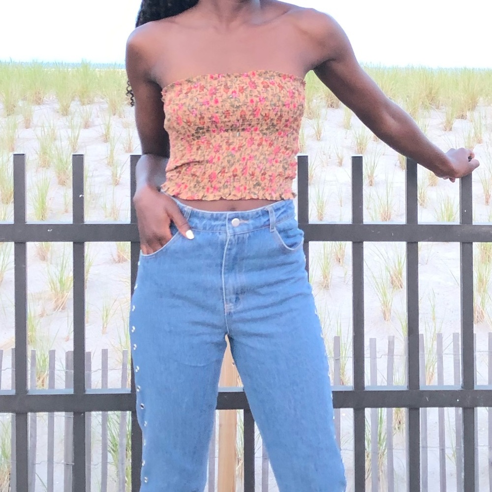 Floral tube crop top